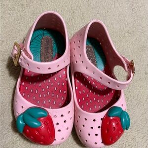 Mini Melissa Pink Strawberry Kids Sandals